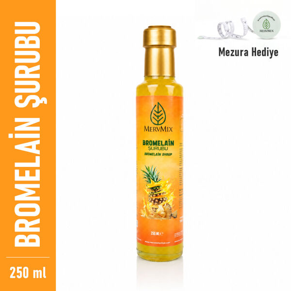 MervMix Bromelain Şurubu 250 ml – Ananas Ekstresi, Mate Yaprağı, Koenzim Q10 ve C Vitamini