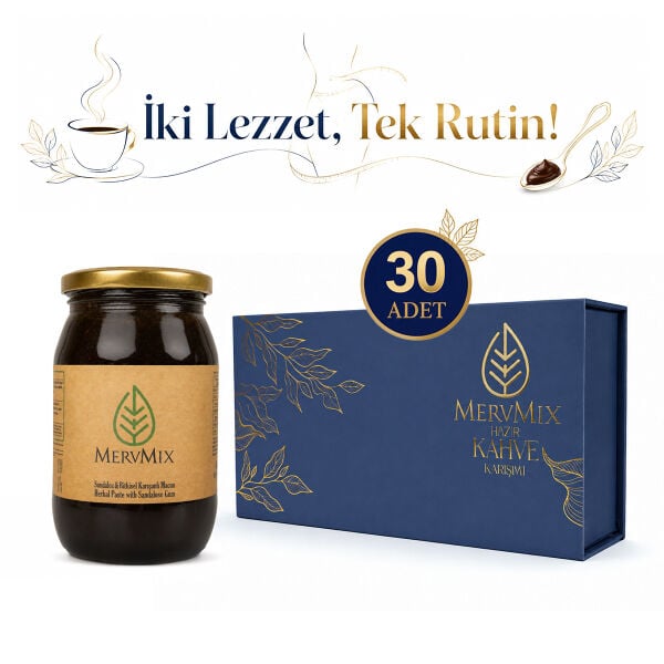 MervMix 30’lu Kolajen ve Guarana Ekstraktlı Kahve & Bitkisel Macun Seti