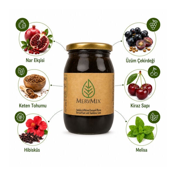 MervMix Limon Aromalı Bitkisel Çay 30 Saşe + Bitkisel Karışımlı Macun 450 G Seti