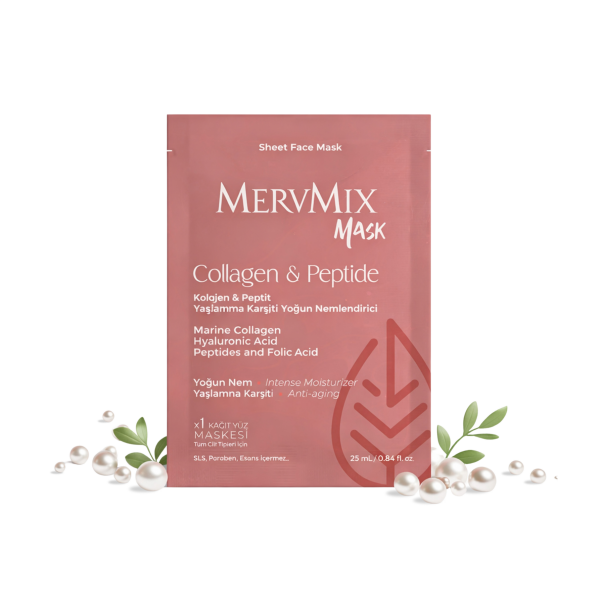 Mervmix Kolajen & Peptit Yaşlanma Karşıtı Yoğun Nemlendirici Kağıt Maske