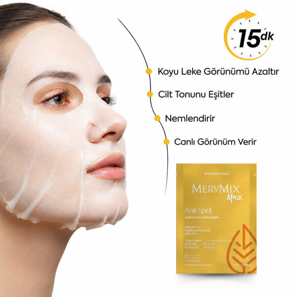 MervMix Aydınlatıcı Leke Karşıtı Kağıt Maske