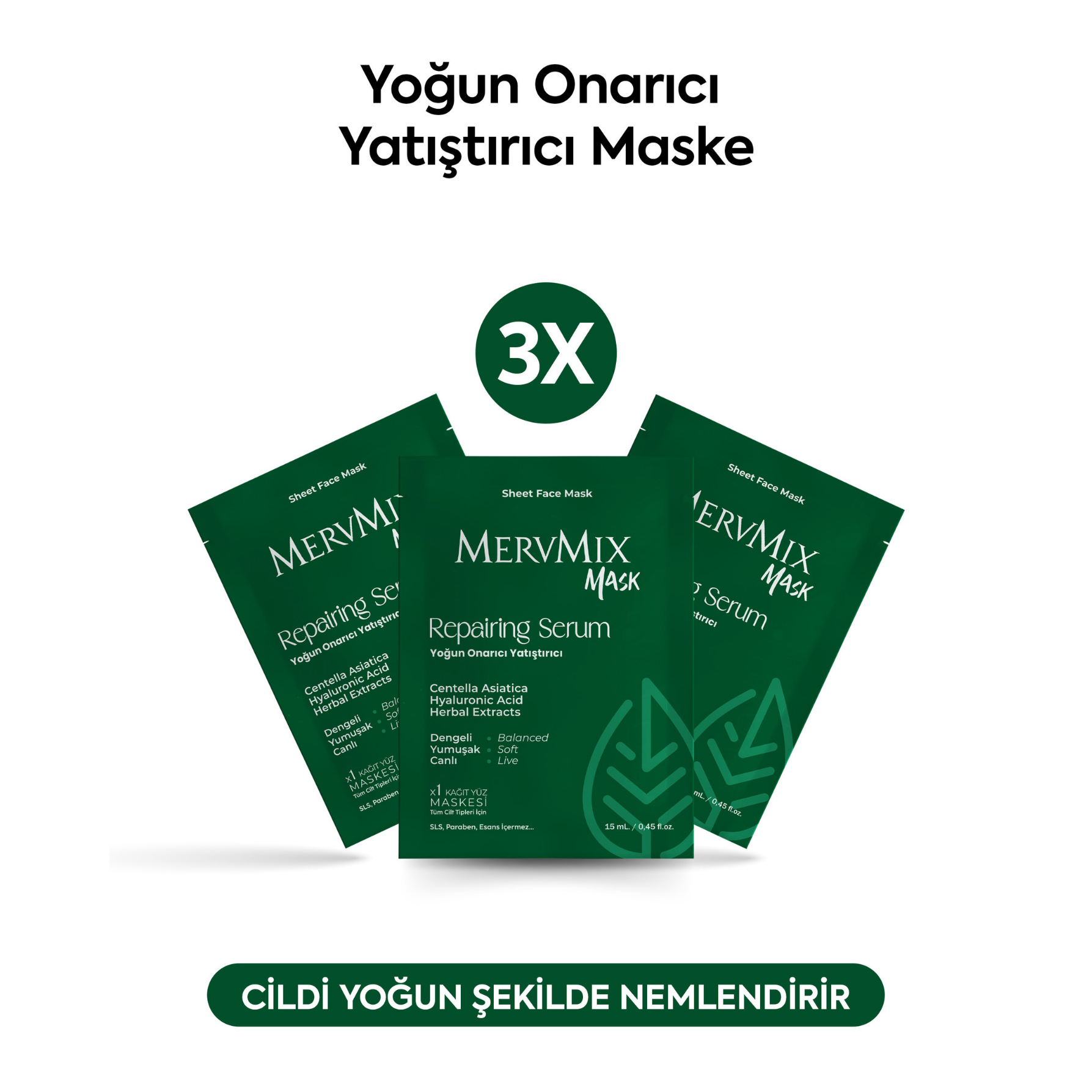 Mervmix Intensive Repair Soothing Sheet Mask x3