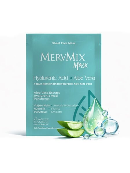 Mervmix Yoğun Nemlendirici Kağıt Maske Hyaluronik Asit Aloe Vera