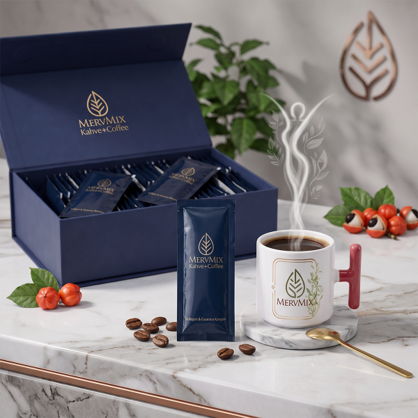 MervMix 30’lu Kolajen ve Guarana Ekstraktlı Kahve & Bromelain Şurubu Seti
