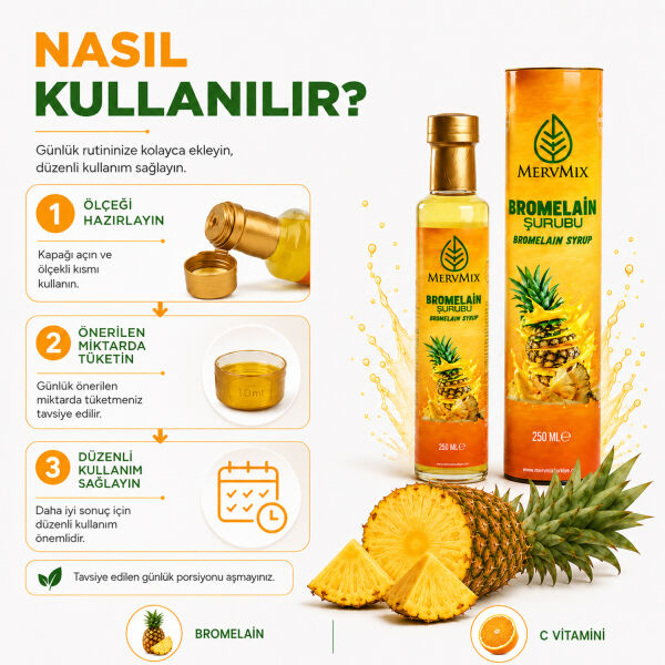 Mervmix Bitkisel Karışımlı Macun & Bromelain Şurubu Günlük Rutin Seti