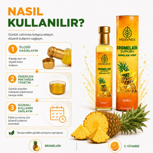 Limon Aromalı Yeşil Çay, 30 Saşe ve Bromelain Şurubu 250 ml Avantajlı Set