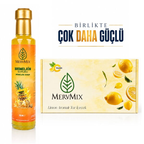 Limon Aromalı Yeşil Çay, 30 Saşe ve Bromelain Şurubu 250 ml Avantajlı Set