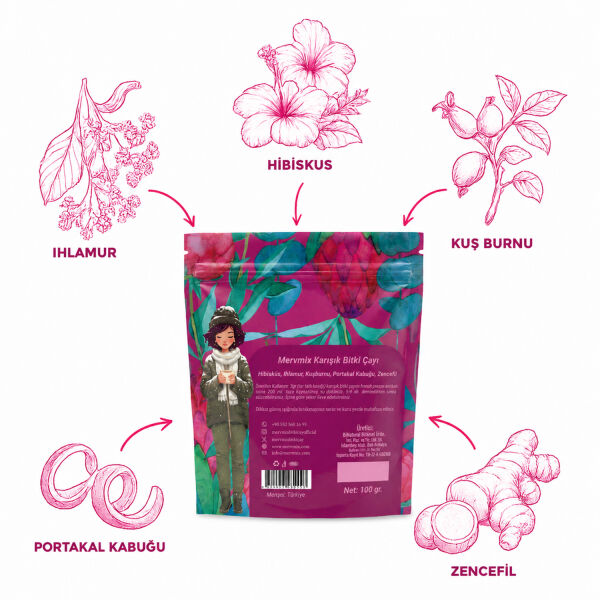 MervMix Kış Çayı – Aromatik Karışık Bitki Harmanı 100 g
